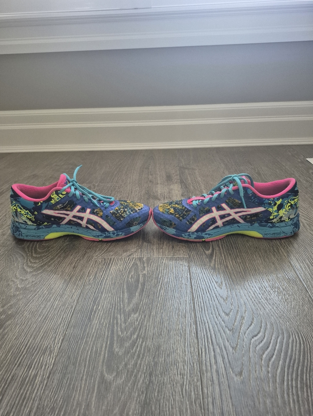 Asics Women's Noosa Gel Multicolor Graphic Running Sneakers - Pink & Teal Size 8 - Picture 10 of 10